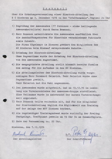 Anwesenheitsliste Gründungsversammlung